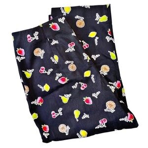 Briggs New York Charcoal Fruit Pattern Cropped Pants